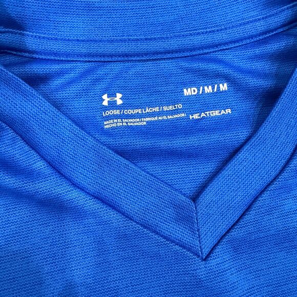Under Armour Men's Medium Blue Tech 2.0 V-Neck Athletic T-Shirt Size Medium - Picture 5 of 5